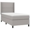 vidaXL Boxspringbett mit Matratze & LED Hellgrau 90x190 cm Stoff