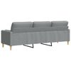 vidaXL Sofa 3-Sitzer mit Zierkissen Hellgrau 210 cm Stoff