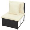 vidaXL 8-tlg. Garten-Lounge-Set mit Kissen Poly Rattan Schwarz