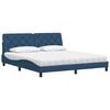 vidaXL Bett mit Matratze Blau 180x200 cm Stoff
