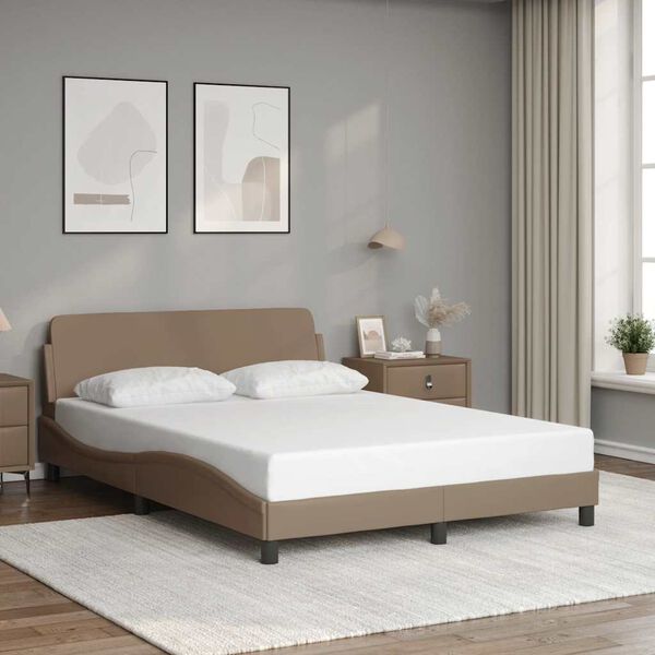 vidaXL Bettgestell "Dover" Cappuccino-Braun 120x200 cm Kunstleder