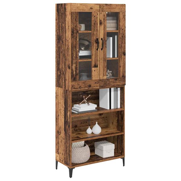vidaXL Highboard Wandmontiert Altholz 69,5 x 34 x 180 cm Holzwerkstoff