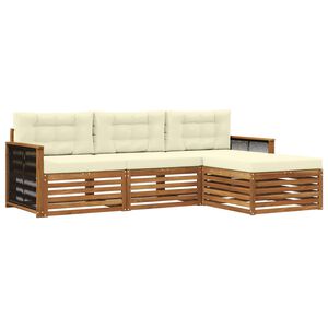vidaXL Outdoor-Sofagarnitur 4 stk. Natur und Creme