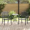 vidaXL Gartenstuhl 2 pcs Schwarz 56 x 55 x 92,5cm Aluminium