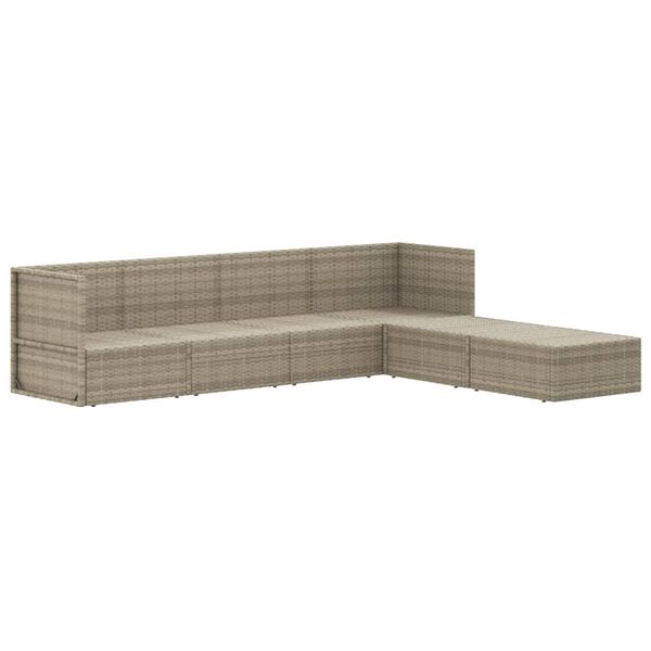 vidaXL 6-tlg. Garten-Lounge-Set mit Kissen Grau Poly Rattan