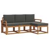 vidaXL Outdoor-Sofagarnitur mit Kissen 4 pcs Natur und Anthrazit