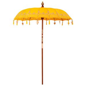 vidaXL Balinesischer Sonnenschirm Gelb 185 x 185 x 260 cm