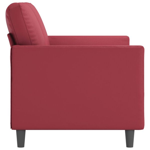 vidaXL 2-Sitzer-Sofa Weinrot 120 cm Kunstleder