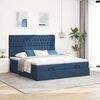 vidaXL Ottoman-Bett mit Matratzen & LEDs Blau 180x200 cm Stoff