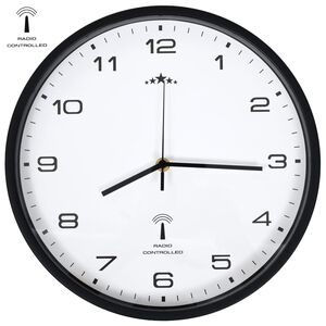 vidaXL Funkwanduhr Quarzwerk 31 cm Wei&szlig; & Schwarz