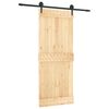 vidaXL Schiebet&uuml;r Nat&uuml;rlich und Schwarz 85 x 210 cm Massivkiefer