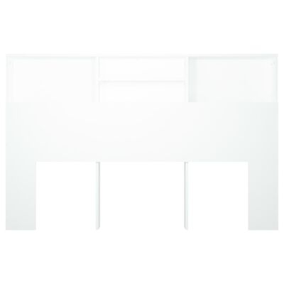 vidaXL Bett-Kopfteil mit Ablagen Weiß 160x19x103,5 cm