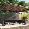 vidaXL 12-tlg. Garten-Lounge-Set mit Kissen Poly Rattan Dunkelgrau