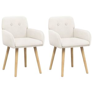 vidaXL Esszimmerst&uuml;hle 2 stk. Boucl&eacute; Creme 59 x 57 x 85 cm