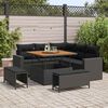 vidaXL Gartensofa-set mit Kissen 9 pcs Schwarz Poly-Rattan