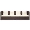vidaXL Garten-Sofabett mit Kissen Poly Rattan Braun