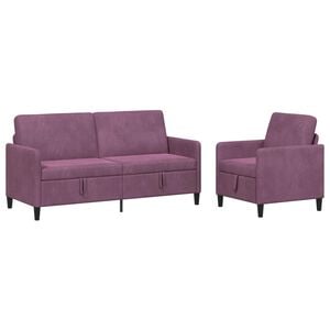 vidaXL Sofa Set mit Stauraum 2 stk. Lila Polyester