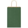 vidaXL Papiertragetaschen 50 Stk. mit Henkeln Gr&uuml;n 21x11x31 cm