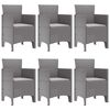 vidaXL Garten Essgruppe 7 pcs Hellgrau Polt Rattan