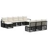 vidaXL Gartensofa-set 10 stk. Schwarz Poly-Rattan