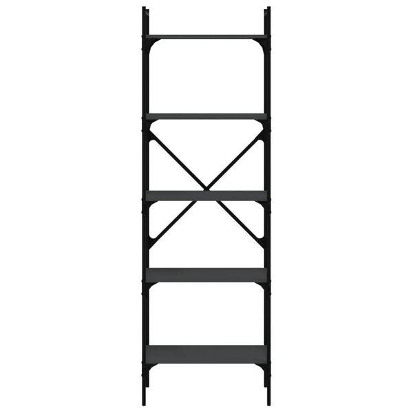 vidaXL B&uuml;cherregal 5 F&auml;cher Schwarz 56x31,5x174 cm Holzwerkstoff