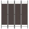 vidaXL 4-tlg. Raumteiler Braun 160 x 180 cm