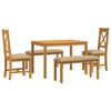 vidaXL Essgruppe 5 stk. Beige Massivholz Eiche