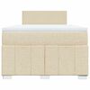 vidaXL Boxspringbett mit Matratze Creme 120x200 cm Stoff