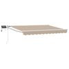 vidaXL Manuelle Gelenkarmmarkise mit LEDs Beige und Wei&szlig; 3,5 x 2,5 m