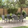 vidaXL Garten Essgruppe 7 pcs Grau Pulverbeschichteter Stahl