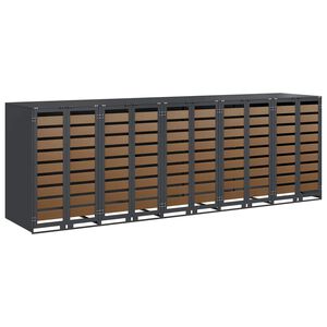 vidaXL Wagenm&uuml;llbeh&auml;lter f&uuml;r 5 Beh&auml;lter 340 x 77,5 x 115,5 cm Stahl