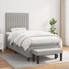 vidaXL Boxspringbett mit Matratze Hellgrau 100x200 cm Stoff