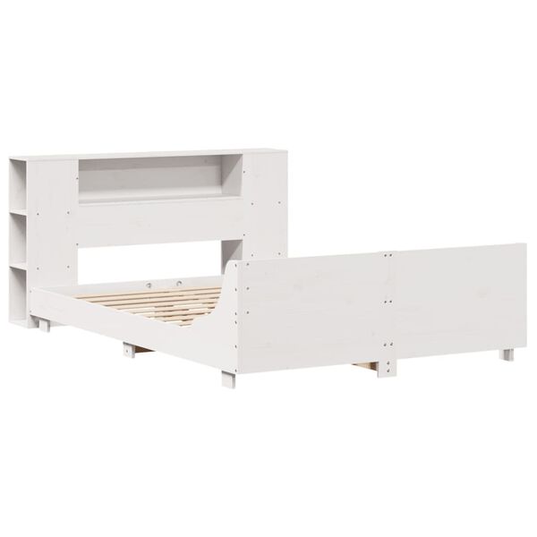 vidaXL Massivholzbett ohne Matratze Weiß 120x190 cm Kiefernholz