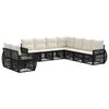 vidaXL Gartensofa-set 9 stk. 9-Sitzer Schwarz und Cremewei&szlig;