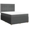 vidaXL Boxspringbett mit Matratze Dunkelgrau 140x200 cm Stoff