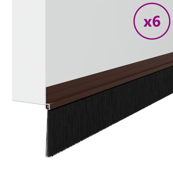 vidaXL Selbstklebende T&uuml;rb&uuml;rstendichtungen 6 pcs Braun 100 cm