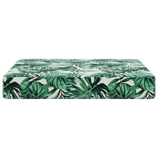 vidaXL Sofakissen f&uuml;r drau&szlig;en Blattmuster 60 x 60 x 8 cm Polyester