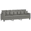 vidaXL 3-Sitzer-Sofa mit Hocker Dunkelgrau 210 cm Stoff
