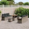 vidaXL Garten-Sofa-Set mit Kissen mit Speicher mit Kissen 9 pcs Grau