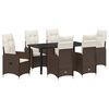 vidaXL Garten Essgruppe 7 stk. Braun Poly-Rattan