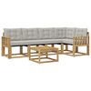 vidaXL Outdoor-Sofagarnitur mit Kissen 6 pcs Wei&szlig; und Hellgrau