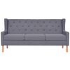 vidaXL 3-tlg. Sofa-Set Stoff Grau