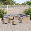 vidaXL Garten-Sofa-Set mit Kissen 12 pcs Beige Poly Rattan