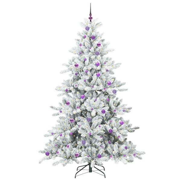 vidaXL K&uuml;nstlicher klappbarer Weihnachtsbaum Wei&szlig; 240 cm PVC und Stahl