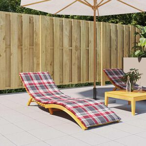 vidaXL Sonnenliegen-Auflage Rot Karomuster 200x50x3 cm Oxford-Gewebe