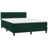 vidaXL Boxspringbett mit Matratze Dunkelgr&uuml;n 140x190 cm Samt