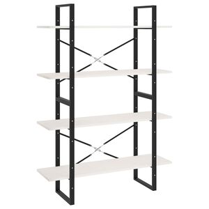 vidaXL B&uuml;cherregal 4 B&ouml;den Wei&szlig; 100x30x140 cm Massivholz Kiefer