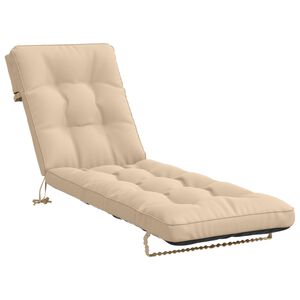 vidaXL Sonnenliege Kissen VIANEN 100 % Polyester Creme 200 x 50 x 8 cm