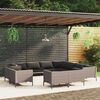 vidaXL 11-tlg. Garten-Lounge-Set mit Kissen Poly Rattan Dunkelgrau