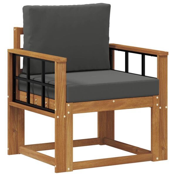 vidaXL Outdoor-Sofa Massives Akazienholz und Polyester Natur